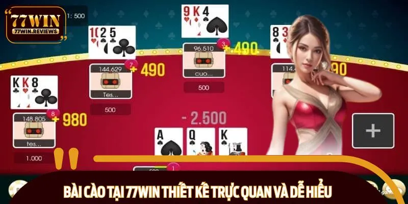 Bài cào tại 77WIN thiết kế trực quan và dễ hiểu